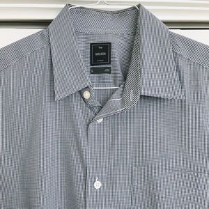 Used Gap Non-Iron Casual Shirt Large Blue Black
